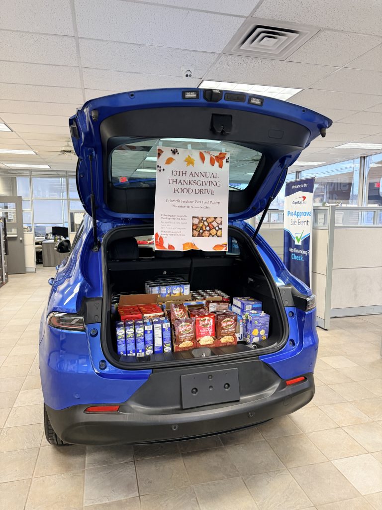 United Auto Sales Thanksgiving Food Drive Set Up 2025