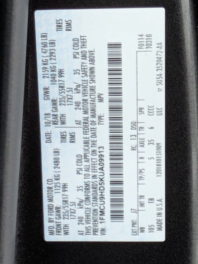 2019 Ford Escape SEL