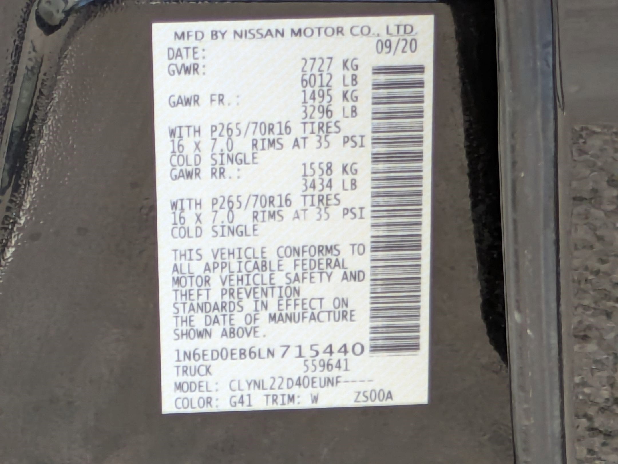 2020 Nissan Frontier SV