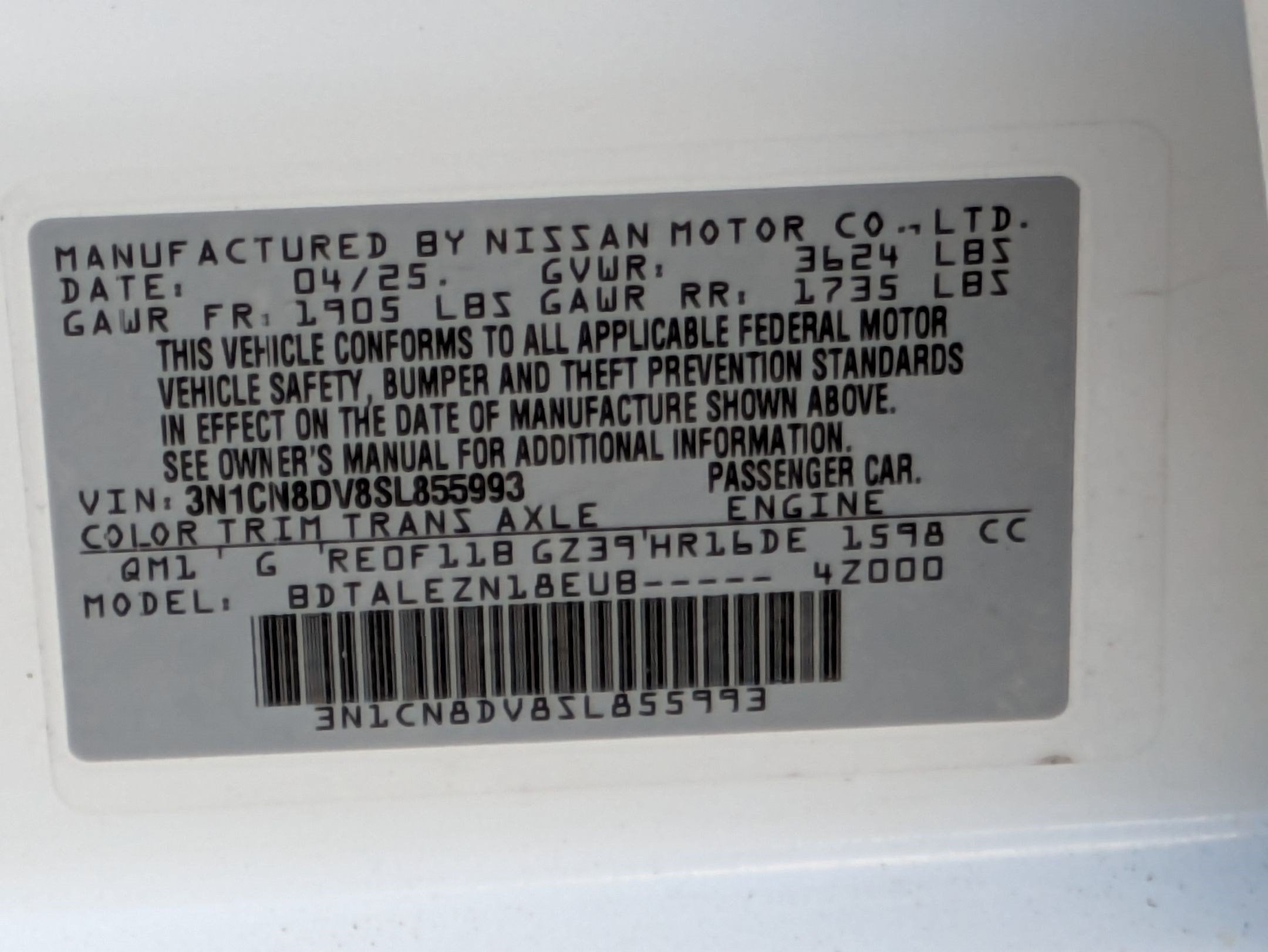 2025 Nissan Versa S