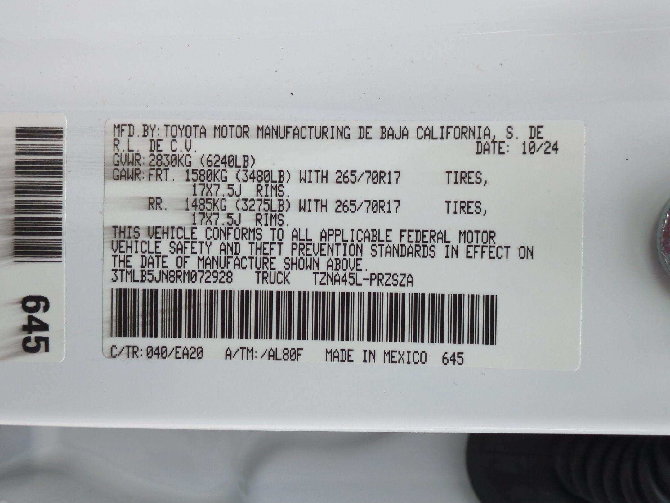 2024 Toyota Tacoma 4WD Base