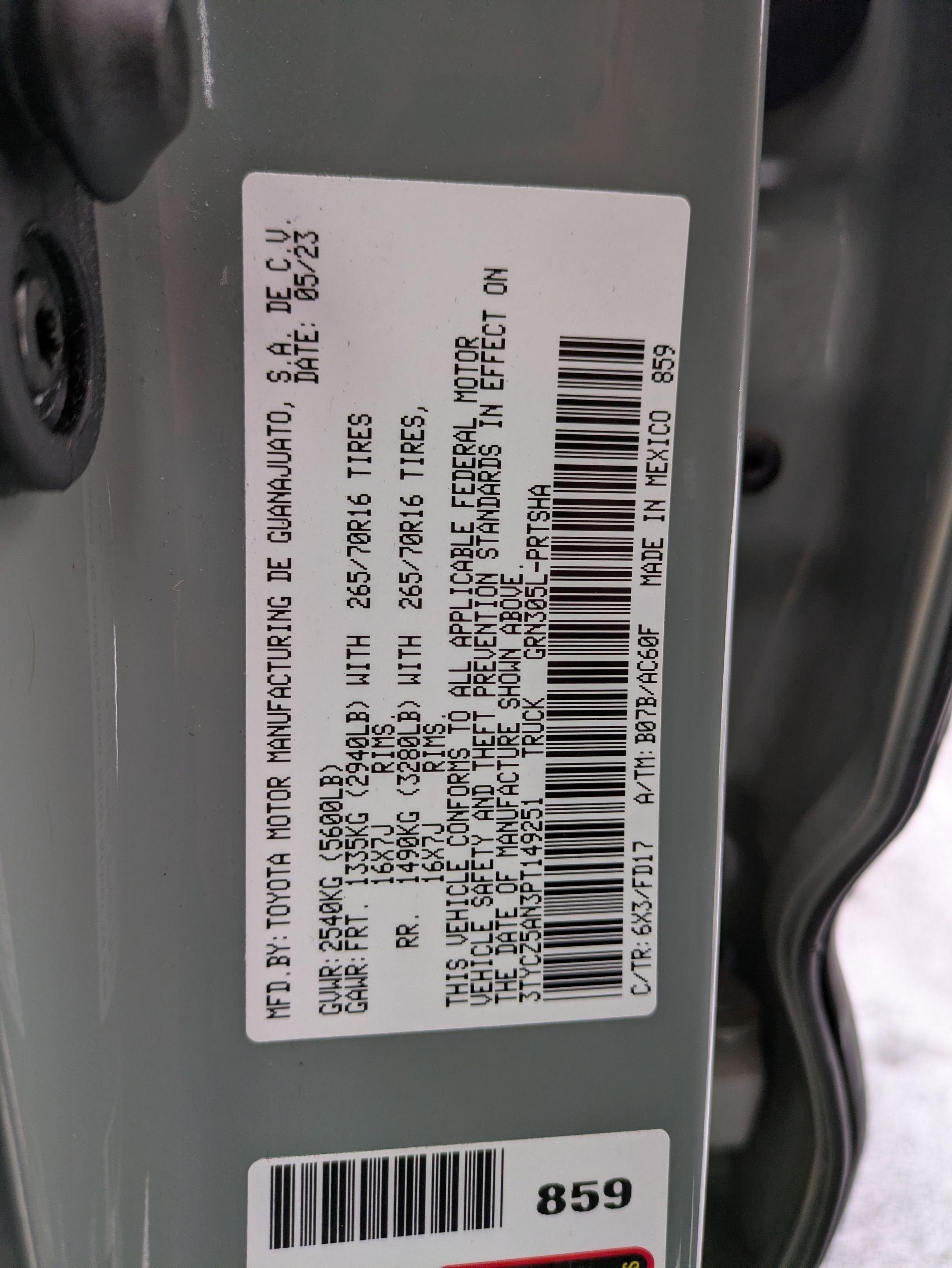 2023 Toyota Tacoma 4WD Base