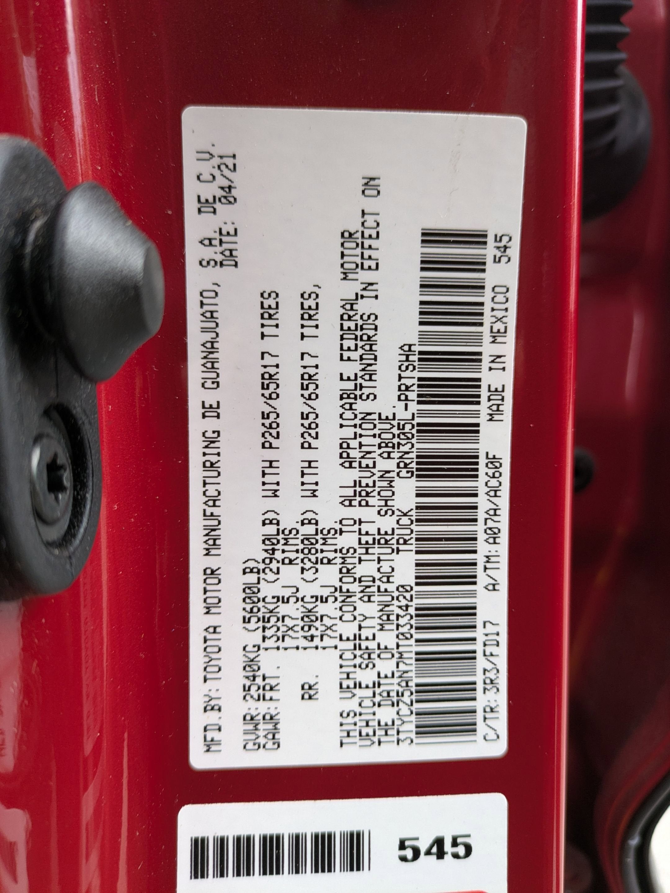 2021 Toyota Tacoma 4WD Base