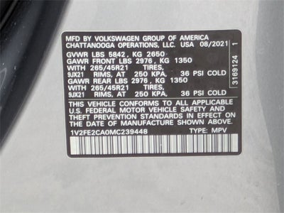 2021 Volkswagen Atlas Cross Sport 3.6L V6 SEL Premium R-Line