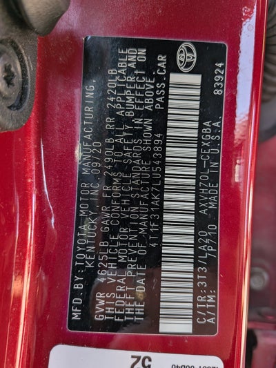 2020 Toyota Camry Hybrid XLE