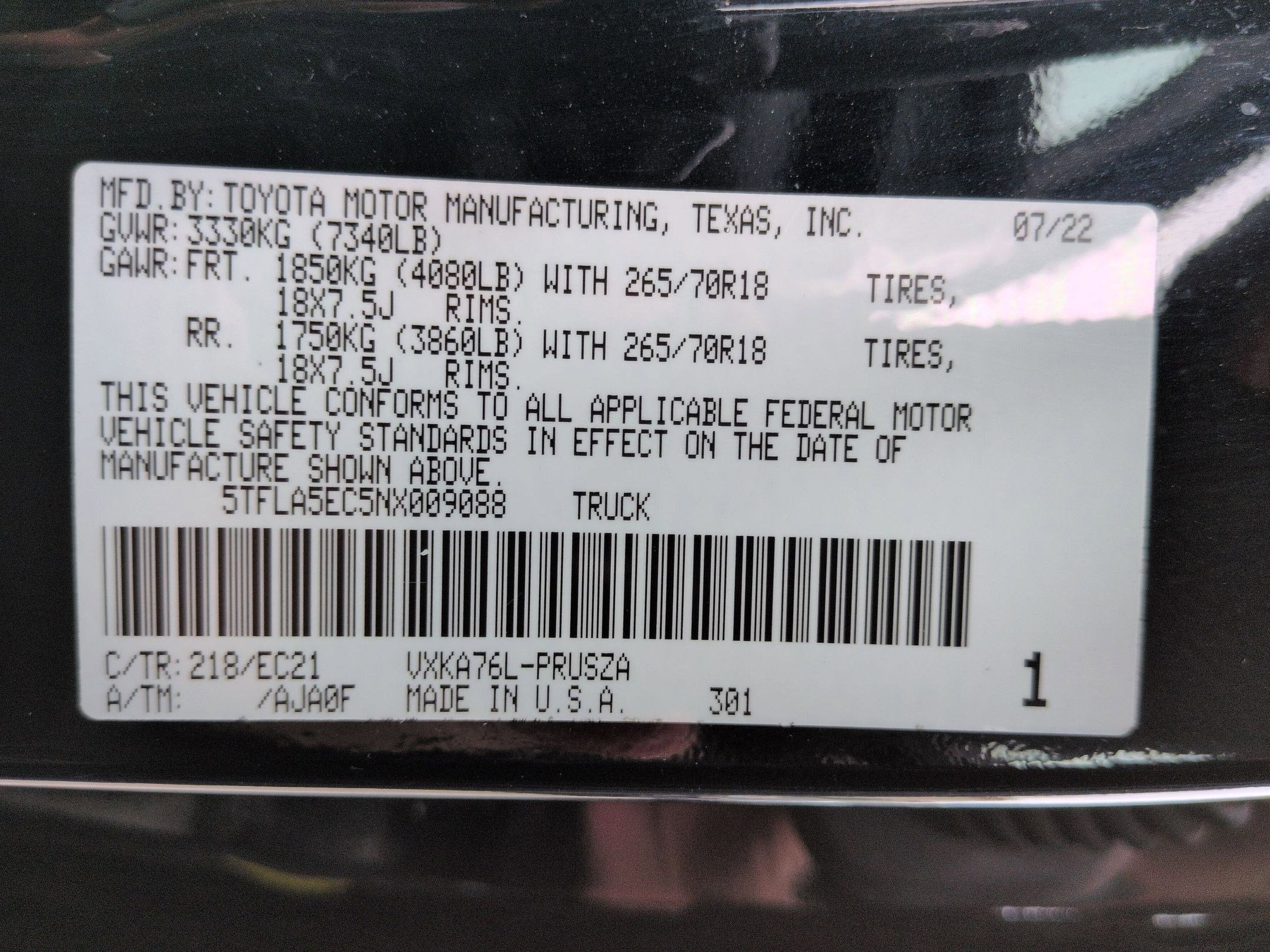 2022 Toyota Tundra SR5 w/ TRD Convenience & Off Road Pkg