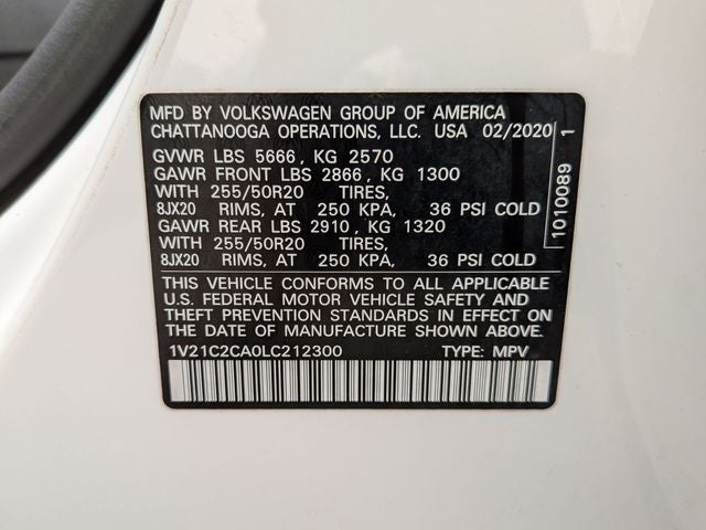 2020 Volkswagen Atlas Cross Sport 2.0T SE w/Technology 4Motion
