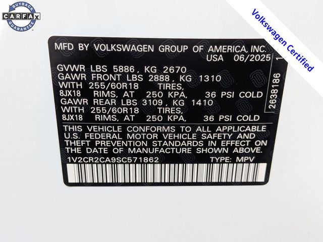 2025 Volkswagen Atlas 2.0T Peak Edition