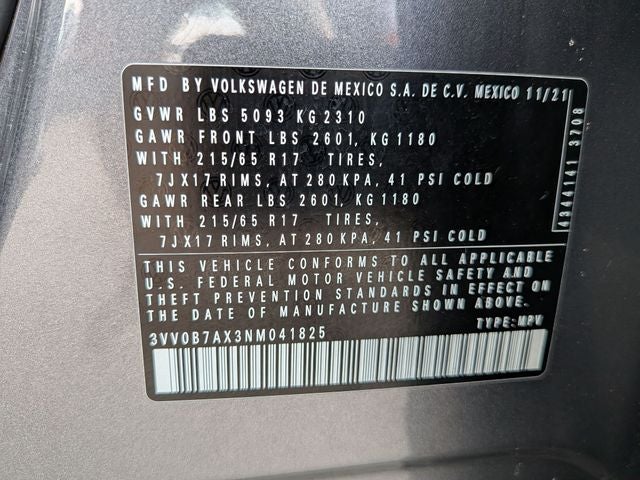 2022 Volkswagen Tiguan 2.0T S