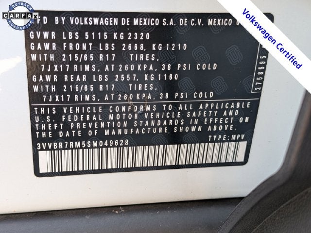 2025 Volkswagen Tiguan 2.0T S