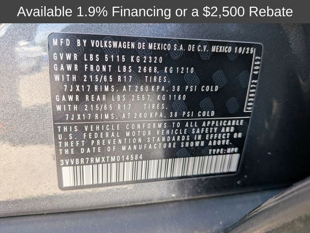 2026 Volkswagen Tiguan 2.0T S