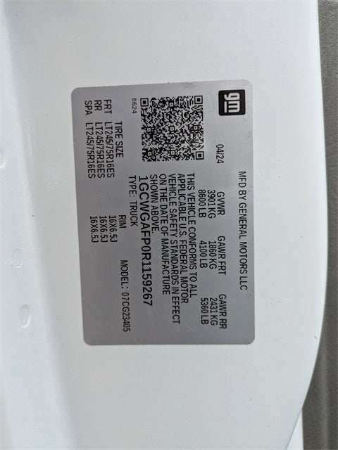 2024 Chevrolet Express 2500 Work Van Cargo