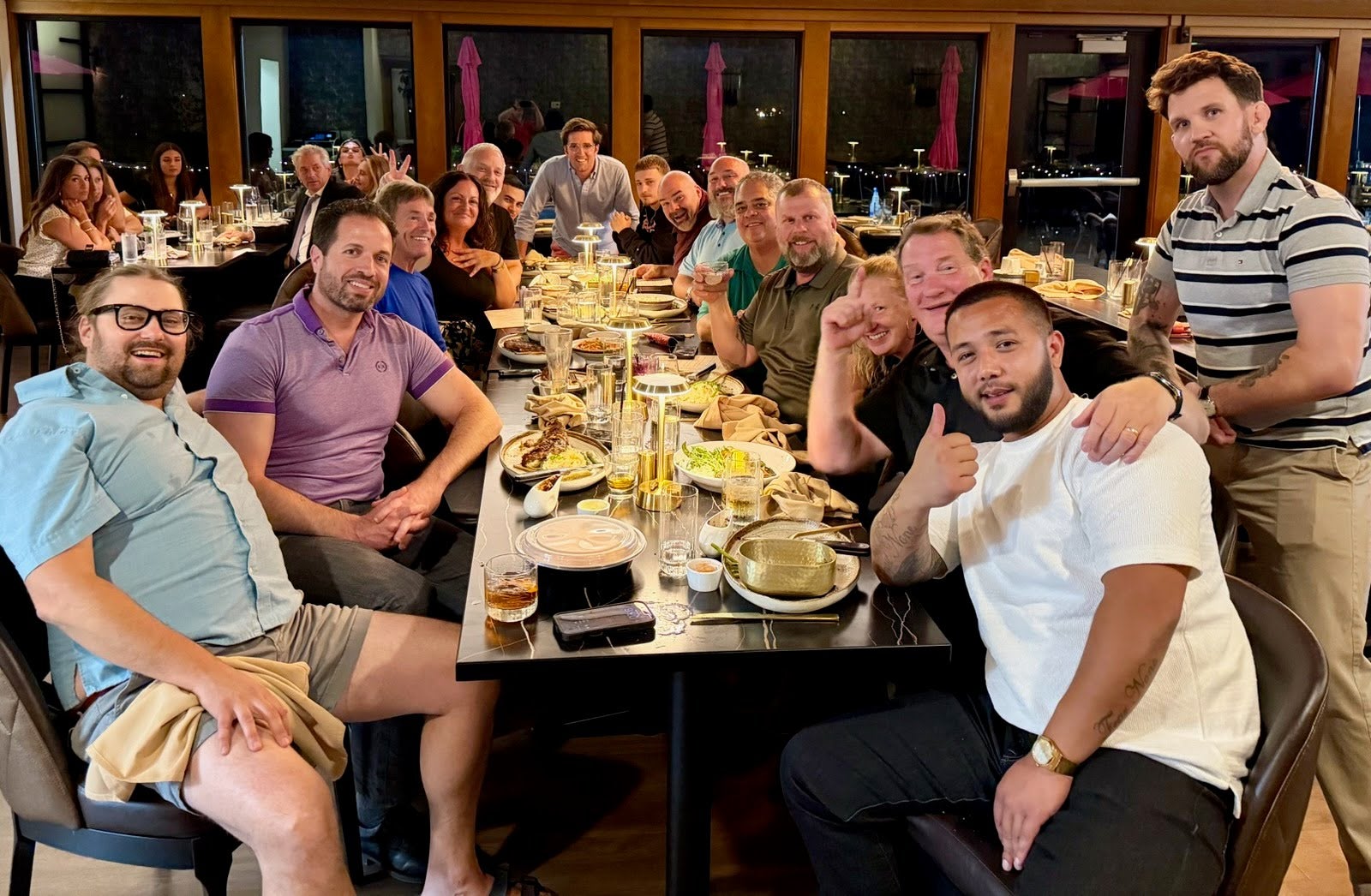 United Auto Sales and Steet Ponte VW Teams Celebrating at Dinner 