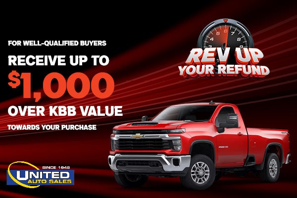 Receive up to $1,000 over KBB value at United Auto Sales