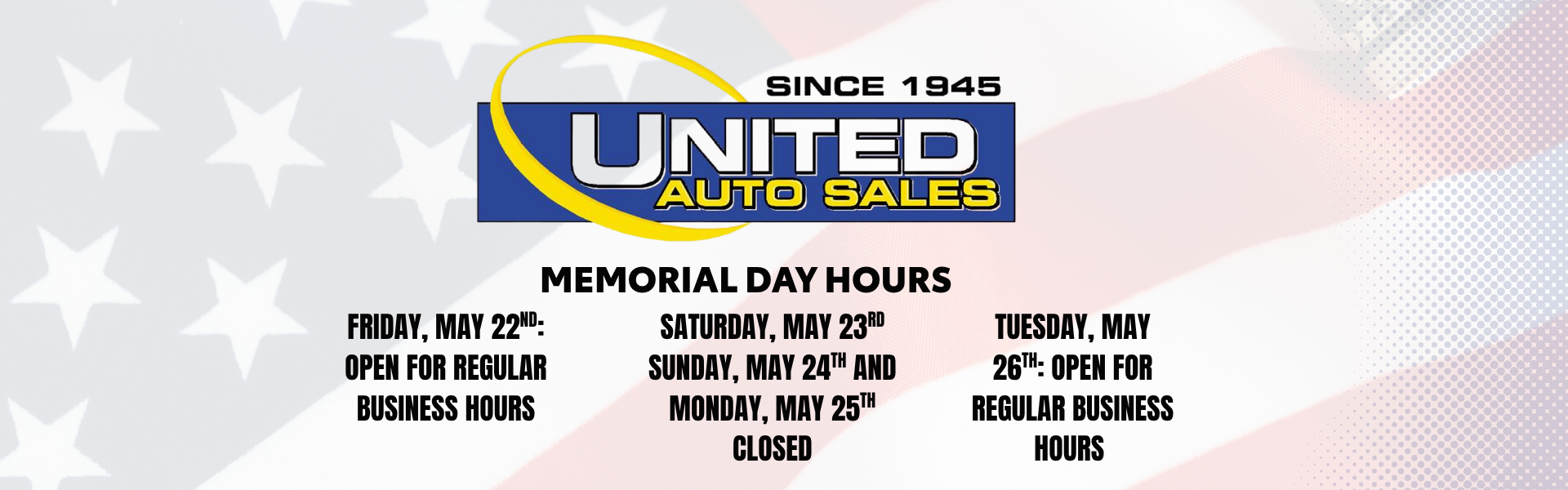 Memorial Day 2026 Hours